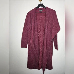 Steve Madden‎ Oversized Slub Knit Jacket Duster  in Maroon Size Small
